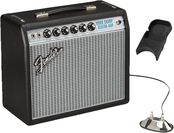 Fender 68 Custom Vibro Champ Reverb Guitar Amplifier, with Amperstand Guitar Cradle