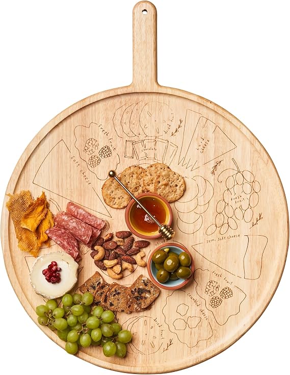 Sophistiplate Charcuterie Board with Placement Guide - Best Gift for Housewarming & Foodies - Easy-to-Follow Visual Map Designed by Meg Quinn - Create A Pro-Level Board Arrangement - 22 x 17