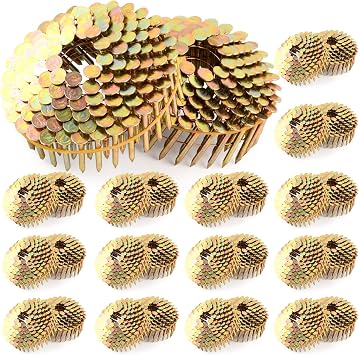 Roofing Nails 1-1/4" x .120 15 Degree Full Round Head Smooth Shank Galvanized coil Roofing Nails, 3600 Count, Wire Collated Coil for Roofing Nail Gun