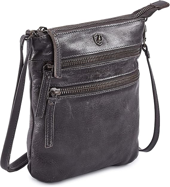 Small Crossbody Bags for Women Genuine Leather Travel Purse Vintage Sling Shoulder Bag with Adjustable Strap & Zipper Pockets