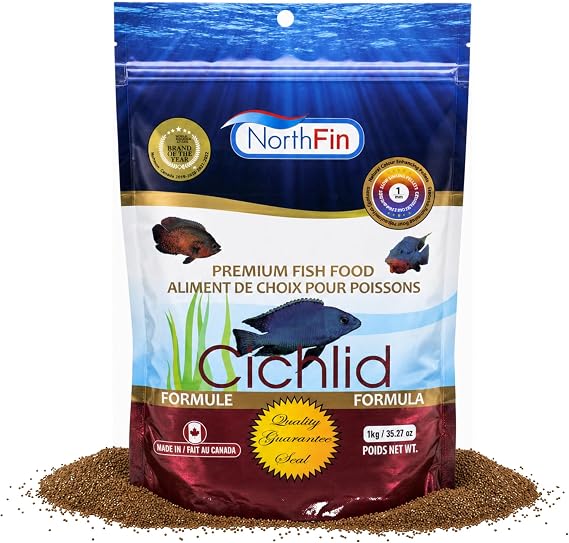 Northfin Cichlid Fish Food, Slow-Sinking Pellets, 1mm, 1kg