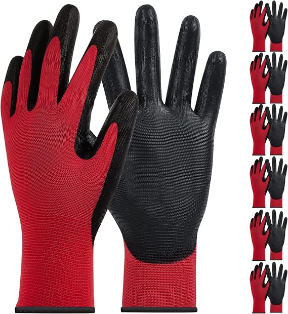 MIG4U Polyurethane Gloves - Ultra Thin PU Palm Coated Glove - Excellent Grip Safety Working Glove Ideal for Light Duty Work