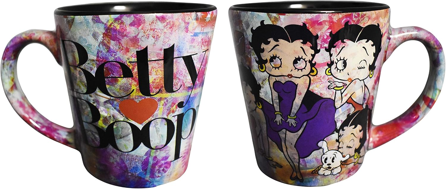 Midsouth Products Betty Boop 12 oz Multicolor Ceramic Mug - Colorful Collage - Home - Hot Drinks