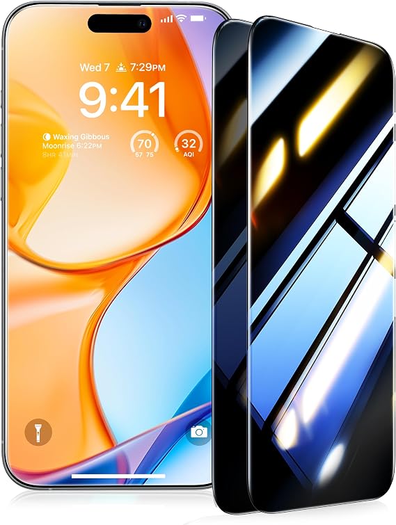 UltraGlass TOP 9H+ Armor for iPhone 17 Air Privacy Screen Protector, 2 Pack | NO.1 Military Grade Shatterproof, 100% Anti Spy, iPhone 17 Air Privacy Screen, Tempered Glass, Longest Durable