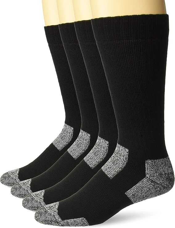 Carolina Ultimate Men's Steel Toe Boot Cushion Work Crew Socks 4 Pair Pack