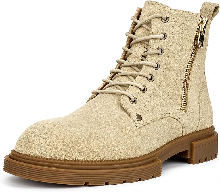 Men's Chelsea Boots with YKK Zipper & Breathable OrthoLite Footbed | Fashion Casual Full-Grain Leather Ankle Boots| Durable Slip-Resistant Rubber Sole for Comfort & Support