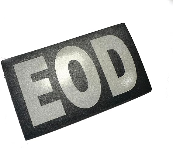 EOD Military 3.5"x2" Tactical Uniform Reflective Patch. Hook and Loop Made in The USA