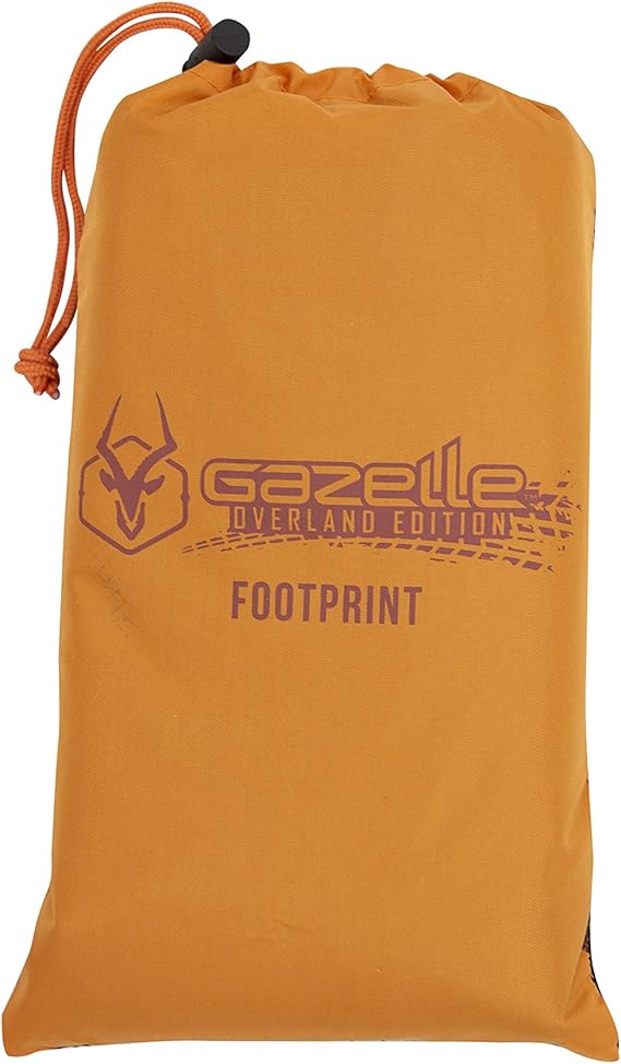 Gazelle TentsTM, T4 Plus/T8 Tent Footprint, 300D, Waterproof Ground Tarp, 4 Tack Down Stakes, GA103