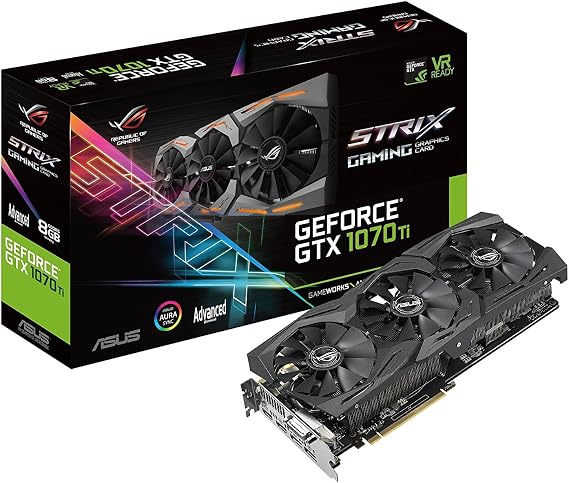 ASUS ROG Strix GeForce GTX 1070 Ti 8GB GDDR5 Advanced Edition VR Ready DP HDMI DVI Gaming Graphics Card (ROG-STRIX-GTX1070TI-A8G-GAMING)