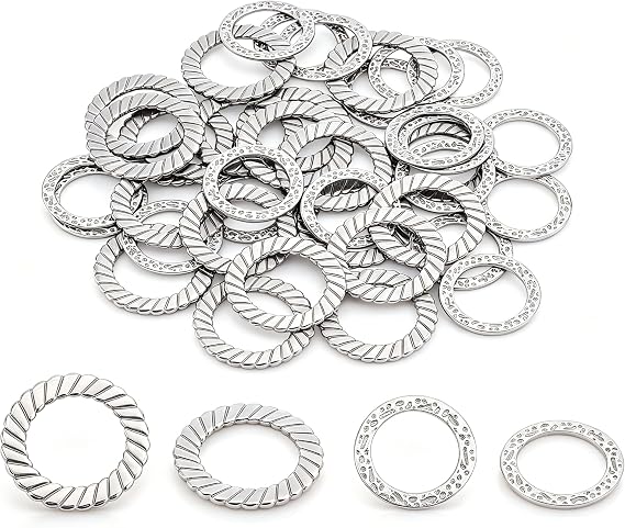 UNICRAFTALE Stainless Steel Connecting Rings for DIY Jewelry Making, 2 Sizes 15/18mm