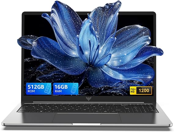KAIGERR 2025 Laptop, Laptop Computer with Quad-Core Processor(Up to 3.6GHz), 16GB DDR4 512GB SSD Laptop, 15.6" IPS 1080P, Metal Shell, USB3.2