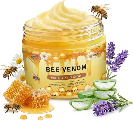 Bee Venom Cream With Honey, Skin Tightening Cream for Face & Neck,Bee Venom Anti Wrinkle Face Cream For Fine Line,All-in-One Face Moisturiser For Tightening,Wrinkle Removal & Anti Aging,All Skin Types