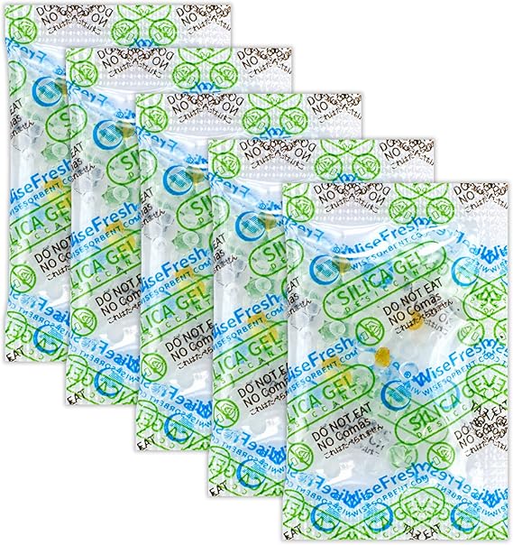 Wisesorb 500Pcs 1 Gram Food Safe Desiccant Packs, Silica Gel Packets, Indicating Desiccant Moisture Absorbers for Storage