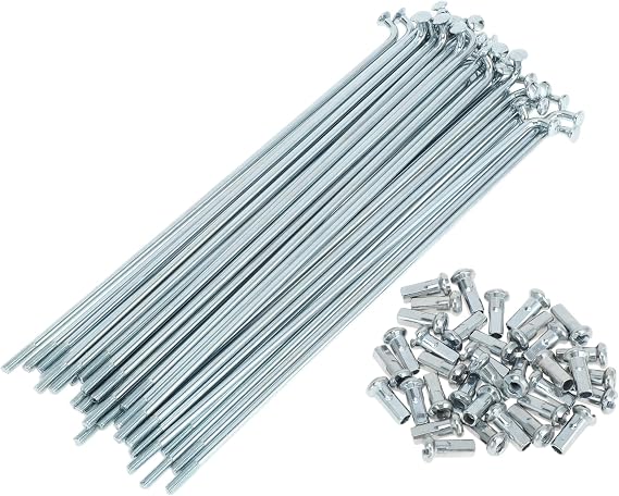 1 Set Universal Bicycle Spokes 12G 165mm Length Bike Wheel Spokes Nipple Silver Tone Carbon Steel Galvanized