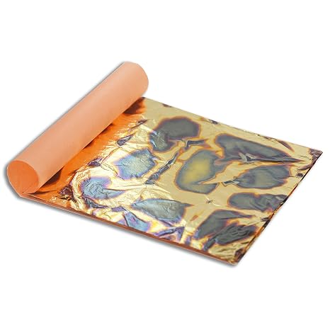 Barnabas Variegated Gold Leaf 25 Transfer Sheets Light Blue for Crafts