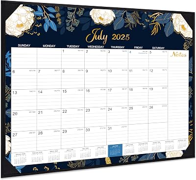 2025-2026 Desk Calendar, July 2025 - December 2026, 22×17, 18 Monthly Large Desk Calendar 2025-2026, 2 Corner Protectors & 2 Hanging Hooks, Large Ruled Blocks
