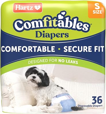 Hartz Disposable Dog Diapers, Size S 36 count, Comfortable & Secure Fit, Easy to Put On