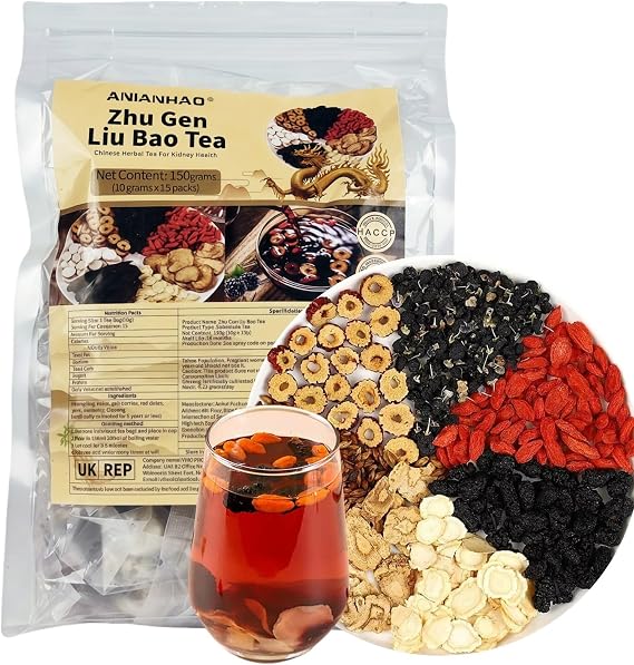 150g Formula Ginseng Six Treasure Tea for men, Ginseng Tea Bags, Natural Liver Detox Chinese Kidney Cleansing Tea, Chinese Herbal Kidney Tea Bag for Men