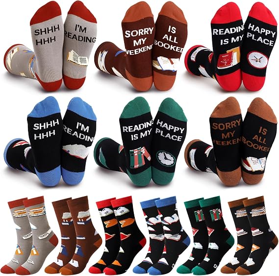 Book Lover Socks for Women Men Book Reading Club Gifts Bookish for Graduation Reading Gifts