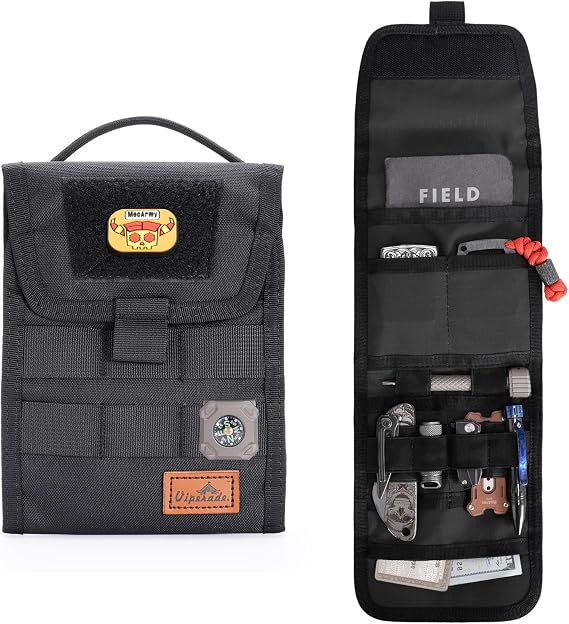 VIPERADE VE12 Folding EDC Organizer Pouch, Molle Tool Bag, Trifold Tool Pouch, Utility EDC Pocket Organizer for Outdoor and Daily Used