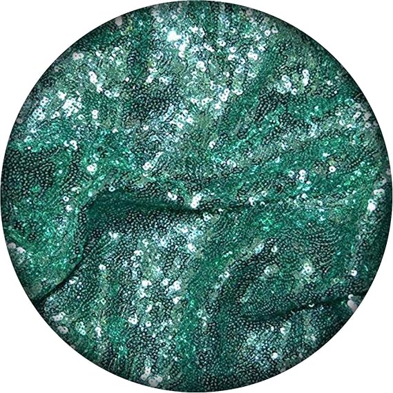 Aqua Glitz Sequin Mini Disc Fabric 5 Yards - Sparkly Glitz Sequins | DIY Arts - 54" Wide Colorful Sequin Fabric by Yard | for Tablecloth, Table Runner Home - Clothing and Event Decor