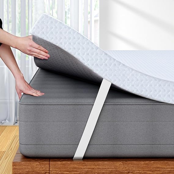 FRIDEKO Memory Foam Mattress Topper Small Double Bed - 11 cm Extra Thick Dual Layer Topper - Medium Firm for Back Pain Relief Pressure Relief - Hypoallergenic Washable & Removable Cover (120x190cm)