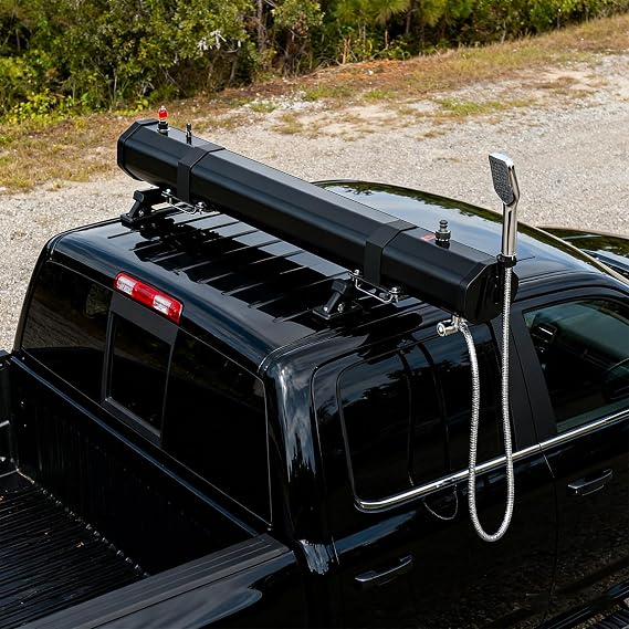 20L Roof Rack Water Tank with Overland Shower System, Pressurized Camp Water Tank for Vehicles & Trucks, Off Road Shower for Hiking, Pet Cleaning & Car Wash 18L