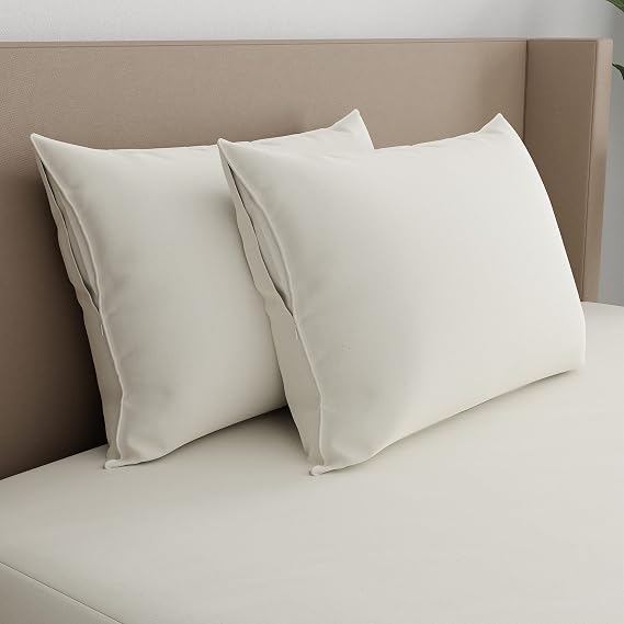AllerEase Organically Grown Cotton Pillow Protector Standard/Queen 2 Pack
