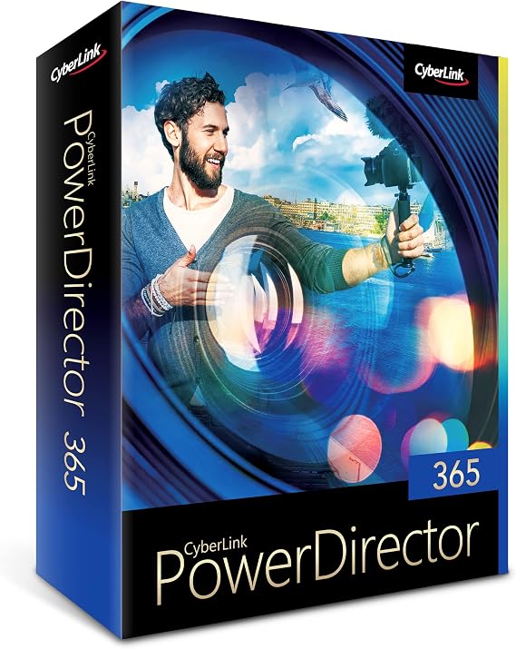CyberLink PowerDirector 365 - 12 Months Professional Video Editing Program for PC with Green Screen and Thousands of Effects / Photo Show / Film Production / Screen Recorder / Windows [Box]