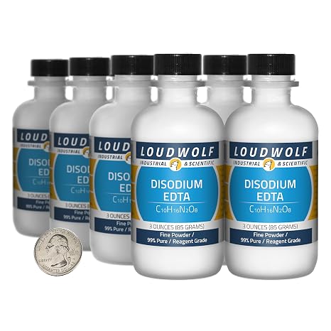 Disodium EDTA / 1.5 Pounds / 8 Bottles / 99% Pure Reagent Grade/Fine Powder