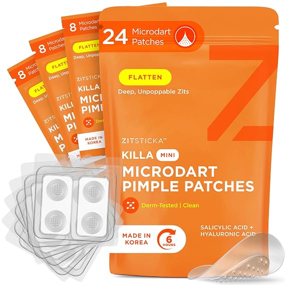 ZitSticka Killa Mini Microdart Pimple Patch For Face, Fast-Acting, 24 Count