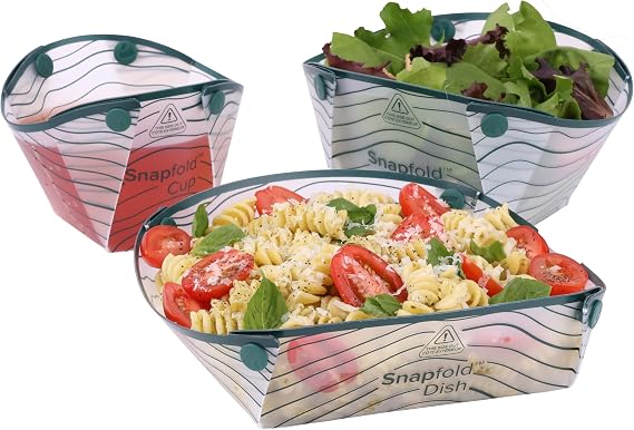 Coghlan's SnapfoldTM Solo Pack 3-Piece Collapsible Tableware Set Lightweight 4 oz, Leakproof, Compact Camping Gear for Backpacking, Hiking, and Outdoors, Includes Foldable Cup, Bowl, and Dish