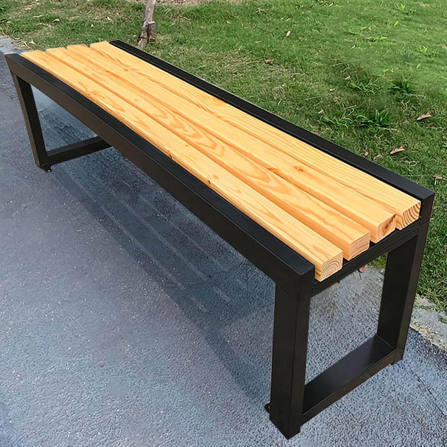 Plain Garden Bench Set,Backless Park Bench,For 2-3 Person Seat, Yard Decor Furniture,For Porch Yard Garden Dining Lawn Front Porch Path Wood 150×40×45cm