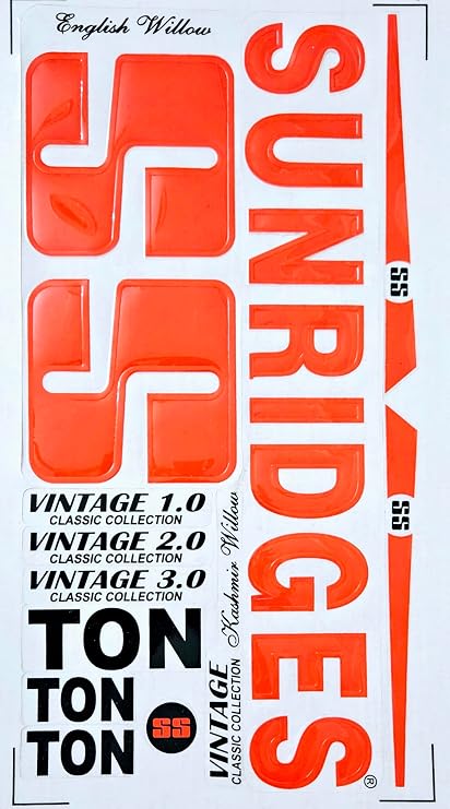 AYN Cricket Bat Sticker 3D Embossed English Willow Fiber Tape Sports Accessories Protection, Vintage Red
