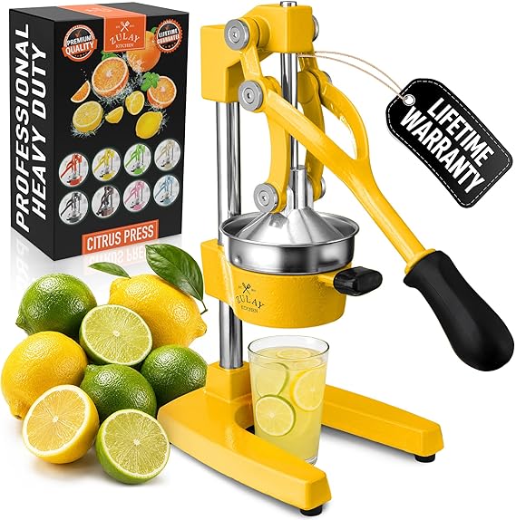 Zulay Hand Press Citrus Juicer Stand Commercial Metal Orange Lemon Lime Squeezer Premium Quality Heavy Duty
