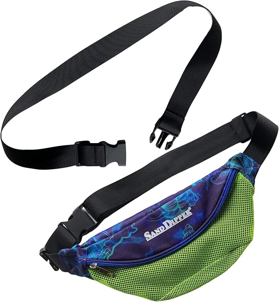 Sand Dipper Fanny Pack Neon Shells and Extended Length Strap to wear Crossbody Style