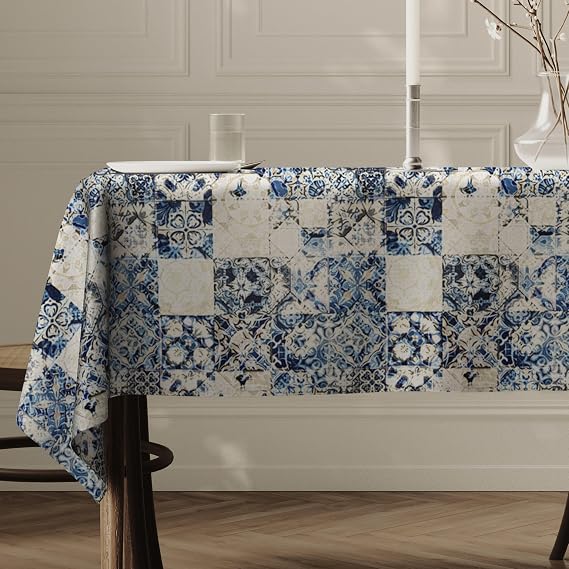 Home Direct Stain Resistant Spill Proof Water Repellent Rectangular Fabric Tablecloth Table Cover Table Cloth 140x180cm 55"x70"