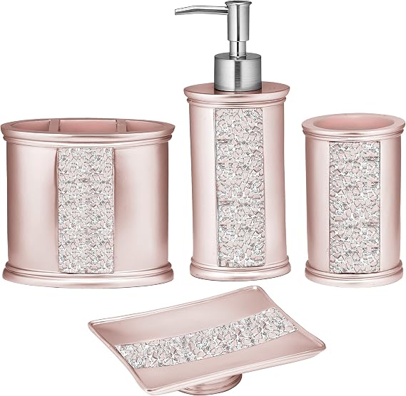 Popular Bath Sinatra Bath Set, 4PC, Blush