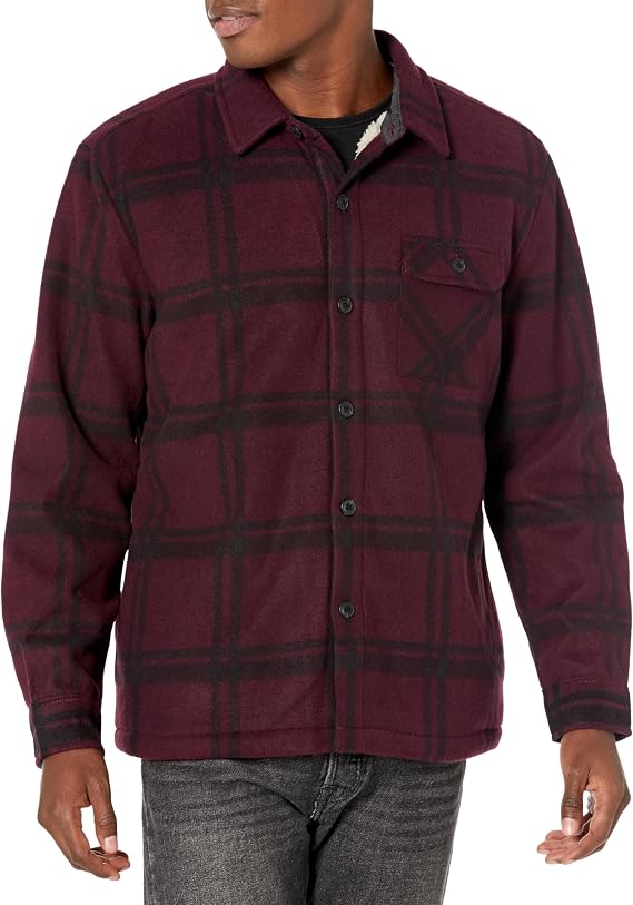 UNIONBAY Men's Woodsman Microfleece Lined Flannel Shirt Jacket