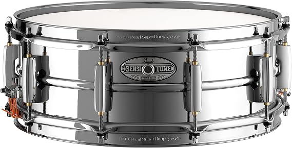 Pearl 14"x5" SensiTone Heritage Alloy Chrome-over-Steel Snare Drum with Beaded Shell, 2.3mm Triple-Flanged Hoops, and 10 arched CL Lugs