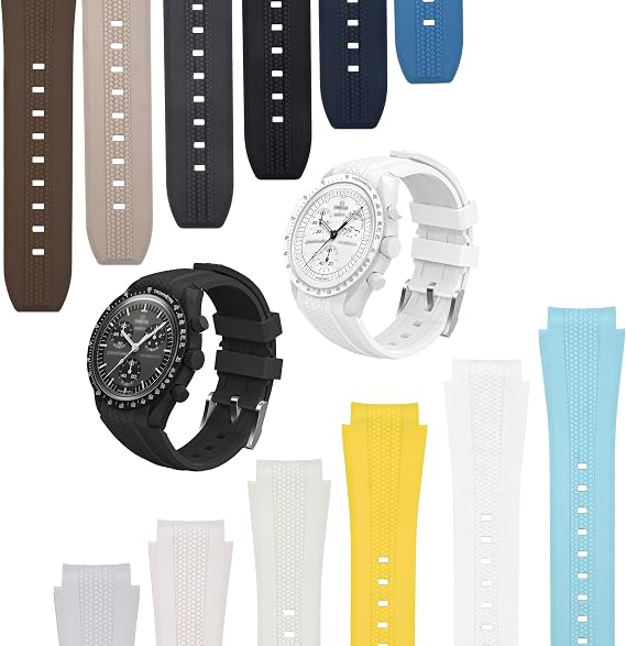 サインメトゥ 時計バンド20mm オメガスウォッチベルトOmega X Swatch MoonSwatch Speedmaster男性と女性兼用クイックリリースシリコンストラップ
