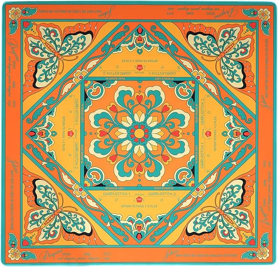 Aesthetic Mahjong Mat for Table with Rules - 33" Noise Reduction
