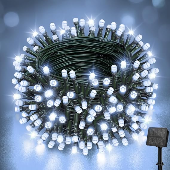 Solar Lights Outdoor Garden, 12M/40FT 120 LED Solar String Lights Waterproof, 8 Modes Solar Powered Fairy Lights for Tree Patio Yard Party Garden Terrace Decorations Cool White [Energy Class G]