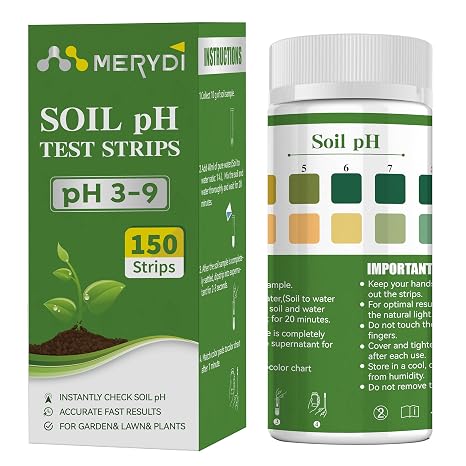 Soil pH Test Kit,150 Test Strips(3-9 Range) for Testing Garden