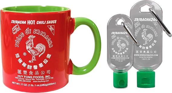 Sriracha2Go Bundle - Sriracha Mug + 2 Sriracha Keychains