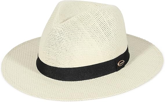 GEMVIE Straw Sun Hat for Men and Women Fedora Hat Straw Panama Hat for Summer Beach