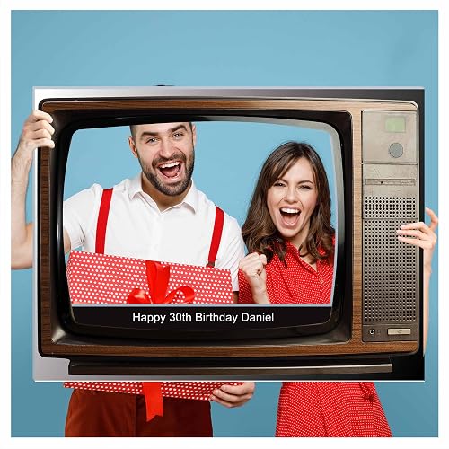 Custom Retro TV Set Photo Booth Prop, Personalized Social Media Television, Telly Screen Photobooth, Retro Selfie Frame, Home Decorations, Birthday Party Supply TV Show Frame