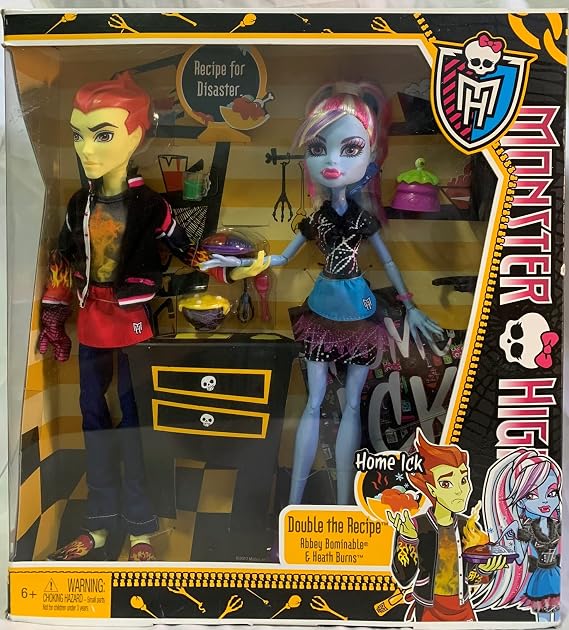Mattel Monster High Classroom Partners Home Ick Abbey Bominable and Heath Burns Doll, 2-Pack
