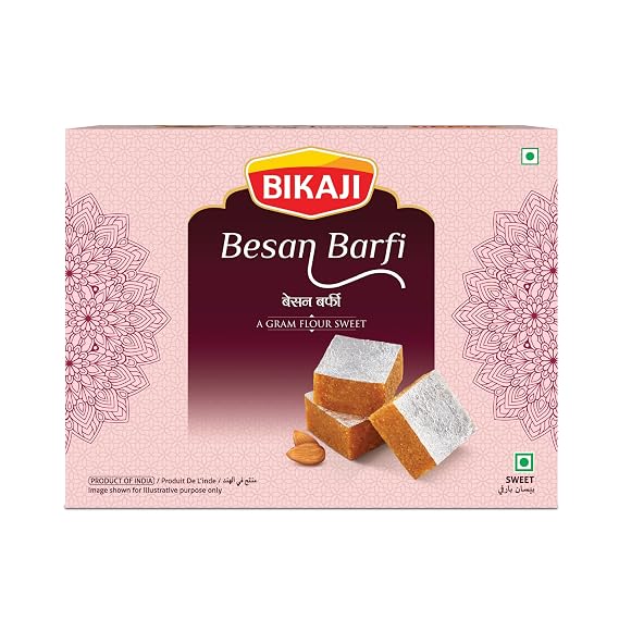 BIKAJI Besan Burfi 12 oz, Traditional Gram Flour Indian Mithai Sweet