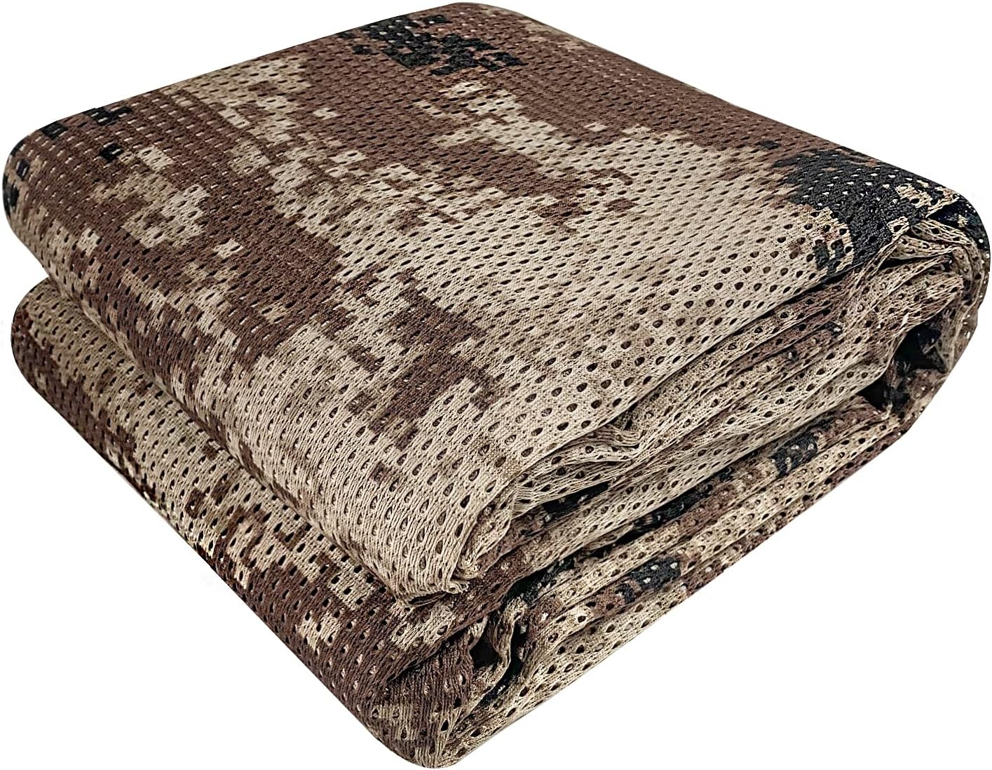 GRVCN Camo Burlap Cradle Mesh Fabric - 75D Camouflage Netting Cover for Hunting Ground Blinds, Camping Military Tree Stands